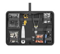 Kit profesional de comprobador de cables de red de 33 piezas, kit de herramientas de crimpado, herramientas de reparación de red con pelacables para el hogar, fábrica y mantenimiento de computadoras