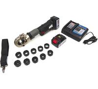 Kit profesional de crimpadora hidráulica para cables, de 16 a 300 mm², con una fuerza de 60 kN, alimentada por batería