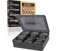 Kit profesional de remaches ciegos KLRStec [500 piezas]. Juego de remaches pop de aluminio/acero para pistolas de remachado. 125 piezas de cada tamaño (2,4 mm, 3,2 mm, 4,0 mm y 4,8 mm)