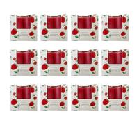 Kit promocional de 12 paquetes cada uno con 4 velas perfumadas de fresa (48 velas) - de cera vegana - Pocket Season - Primavera/Verano - Fabricado en Italia - Cereria Di Giorgio