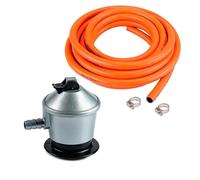 Kit Regulador Gas Butano con Valvula de Seguridad de 29 mbar, Cabezal para Butano 50 mbar, Manguera de Butano de 1.5m con 2 abrazaderas, Juegos Completos o Piezas Sueltas, Universal (SELECCIONA LAS