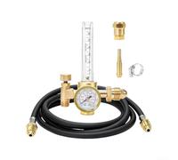Kit Regulador para argón con Manguera 2 Metros y Abrazadera Kit | Entrada CGA-580 estándar, compatible para argón , sin adaptadores extra, uso para versátil taller