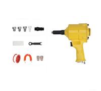Kit Remachadora Neumática 4 Boquillas 2.4-4.8mm Recipiente(C) | Cuerpo aleación aluminio, autocebante, 4 boquillas incluidas, recipiente recogida, entrada aire 1/4"