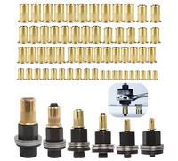 Kit Remachadora Tuercas M3-M10 60 Tuercas 6 Mandriles Herramientas | Remachado profesional manual, metal plastico compatible, intercambiables ajustables, almacenamiento organizado, agarre firme