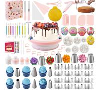 Kit Reposteria y Pasteleria 301pcs, Nifogo Boquillas Manga Pastelera, Plato Giratorio para Tartas, Decoracion Tarta, Accesorios Reposteria