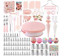 Kit Reposteria y Pasteleria 356pcs, Nifogo Boquillas Manga Pastelera, Plato Giratorio para Tartas, Decoracion Tarta, Accesorios Reposteria