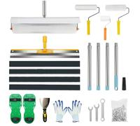 Kit Rodillo Desaireador Para Suelo, Set Rodillo De Púas Nivelador Epoxi | Kit: Rodillo Desaireador Y Púas, Pintura, Rasqueta, Zapatos Con Clavos, Mango Telescópico, Guantes, Llana Epoxi/Mortero.
