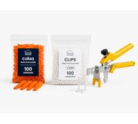 kit Sistema de Nivelacion,100 Calzos/clips 1.5mm + 100 Cuñas + 1 Alicate | Juntas Uniformes, Nivelación Precisa, Fáciles de Colocar