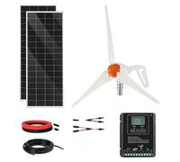 Kit solar-eólico VEVOR de 12V y 400W, que incluye 2 paneles solares monocristalinos de 100W + una turbina eólica de 200W + un controlador híbrido solar/eólico MPPT para uso doméstico, en vehículos rec