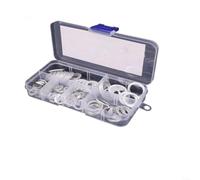 Kit surtido de juntas de arandela plana de cobre, juego de anillos de sellado de cobre rojo con caja de almacenamiento para sumidero, aplicaciones automotrices e industriales, 50/100/120 piezas (120