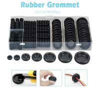 Kit surtido de ojales de goma, junta de anillo, juego de tapones para orificios de bomberos para alambre, aparatos eléctricos, fontanería, 125/170/200/295 piezas 200pcs