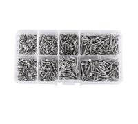 Kit surtido de tornillos autoperforantes M2 de 800 piezas, kit surtido de tornillos autorroscantes de cabeza redonda empotrables en cruz de 8 tamaños para madera, plástico y metal