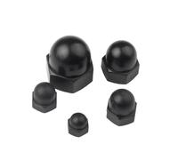 Kit surtido de tuercas hexagonales de nailon con tapa de bellota M3-M20-2 a 50 piezas Tuercas hexagonales de plástico reutilizables blancas y negras(Black,M5x50pcs)