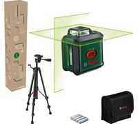 Kit universal de nivel láser de líneas cruzadas, modelo UniversalLevel 360, trípode TT 150, y embalaje para comercio electrónico