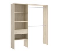Kit Vestidor con 1 Cajón Suit Natural - Armario Compacto 187x160x40 cm Armario para dormitorio - Fabricado en España - Melamina Alta calidad - Somnia Descanso