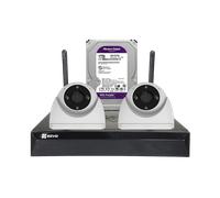 Kit Vigilancia IP WiFi Exterior 2 Cámaras Domo Ezviz H4 2K + Grabador NVR 8Ch + HDD 1TB