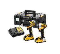 KIT XR 18V = DCD709 Taladro Percutor + DCF809 Atornillador Impacto + 2 baterías Li-Ion 3Ah + maletín TSTAK II - Unid: 1