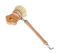 Kitchen Brushes Dishes, Wooden Pot Scrubber, 9.8x3.7inch Ergonomic Handle, Multi-Purpose Dish for Cleaning Tool, Bristles Sink Bowls Pans Household Cleaning