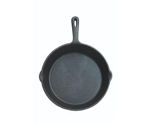 Kitchen craft deluxe cast iron parrilla redonda plana, negro