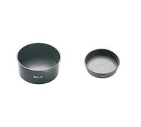 Kitchen Craft Master Class Molde para Tarta Redondo Base Suelta, Acero, Negro, 20 cm + masterclass Molde Redondo, Base Suelta, Acero, Negro, 15 cm