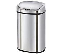 Kitchen Move BAT-58LS06 AS - Cubo de basura de apertura automática (diseño cuadrado, acabado en cromo inoxidable, 40 x 28 x 67 cm), acero inoxidable