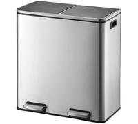 Kitchen Move COCINA MOVE Papelera de cocina con pedal de clasificación selectiva - Acero 60L (30 + 30) MAJOR