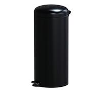 Kitchen Move Cubo de basura de cocina Urban Chic – 30 L con pedal, acero inoxidable, negro