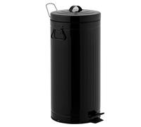 Kitchen Move Cubo de Basura de Cocina con Pedal Vintage Brooklyn, de 30 L, Color Negro, en Acero Inoxidable con Cubo