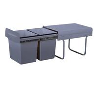 Kitchen Move Cubo de Basura de Cocina Deslizante Empotrable de 36 Litros con 2 Compartimentos