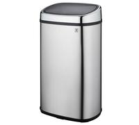 Kitchen Move Cubo de Basura de Cocina Push City de 58 L, de Acero Inoxidable con fleje, Apertura por Simple presión