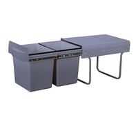 KITCHEN MOVE Cubo de basura empotrado deslizante de cocina 2 compartimentos 36L (2x18L) HYPE con cubo
