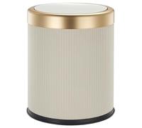 KITCHEN MOVE Cubo de basura Push de plástico 8L GLINT blanco y dorado