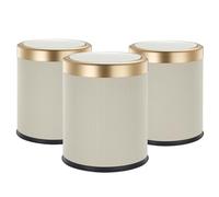 KITCHEN MOVE - Juego de 3 cubos de plástico (8 L, GLINT, color blanco y dorado