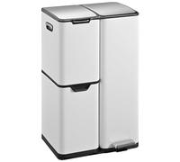 KITCHEN MOVE - Papelera de cocina con pedal (clasificación selectiva, reciclaje, 60 L, 13 +17 y 30 L), color blanco