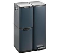 KITCHEN MOVE - Papelera de cocina con pedal (clasificación selectiva, reciclaje, 60 L, 13 +17 y 30 L), color gris