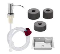Kitchen Sink Soap Dispenser, 304 Stainless Steel Pump, 3,5 x 2,2 pulgadas Head with Extension Tube, Durable Metal Dispenser Kit, Modern Sink Accessory with Sleek Style, Soap Replacement for Kitchen