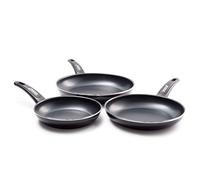Kitchen Stories CC002622-001 Searsmart Nonstick 3-Piece Frypan Set 20, 24 & 28 cm - Black - Induction Compatible - Oven Safe