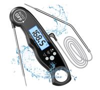 Kitchen thermometer, quick-read cooking thermometer with 102 cm foldable probe, LCD backlight magnet, digital thermometer