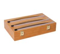 Kitchen tinfoil dispenser cutter bamboo storage box bamboo cling film cutter box
