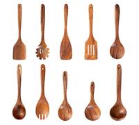 Kitchen Utensil - Juego de herramientas de cocina de acacia para barbacoa | Kitchen Wooden Spoon Set for Apartment Serving Baking Housewarming Christmas Party
