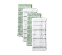 KitchenAid Albany - Juego de 4 Toallas de Cocina de 16 x 26 Pulgadas, Verde Pistacho/Blanco