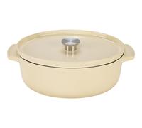 KitchenAid Asador Ovalado de Hierro Fundido con Tapa 30 cm, Crema