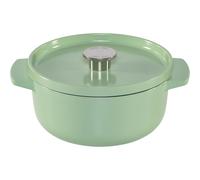 KitchenAid Asador redondo de hierro fundido con tapa 22 cm, verde