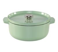 KitchenAid Cocotte Ronde en Fonte Émaillée 26 cm / 5,2 L, Cocotte avec Couvercle, Compatible Induction Tous Feux, Sans PFAS, Four 260°C, Poignées Ergonomiques, Vert Clair