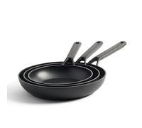 KitchenAid Classic Forged Juego de Sartenes de Cerámica Antiadherente Anodizada Dura de 20 cm, 24 cm y 28 cm, Sin PFAS, Apto para Inducción, Apto para Horno y Lavavajillas, Negro
