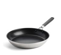 KitchenAid Classic Stainless Steel Sartén de Cerámica Antiadherente de 30 cm de Acero Inoxidable Sin PFAS, Clad, Inducción, Mango Stay-Cool, Apta para Horno hasta 160°C, Plata