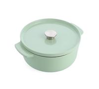 KitchenAid Cocotte Ronde en Fonte Émaillée 26 cm / 5,2 L, Cocotte avec Couvercle, Compatible Induction Tous Feux, Sans PFAS, Four 260°C, Poignées Ergonomiques, Vert Clair