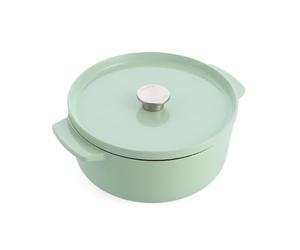 KitchenAid Cocotte Ronde en Fonte Émaillée 26 cm / 5,2 L, Cocotte avec Couvercle, Compatible Induction Tous Feux, Sans PFAS, Four 260°C, Poignées Ergonomiques, Vert Clair