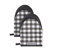 KitchenAid Kitchen Aid Gingham - Juego de Mini Guantes de Horno, 5.5 x 8 Pulgadas, Color Negro ónix