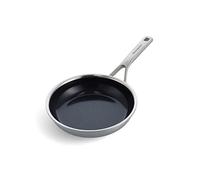 KitchenAid Multi-Ply Stainless Steel PFAS - Sartén antiadherente de cerámica de acero inoxidable, 20 cm, inducción, multiclad, color plateado